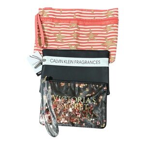 Victoria's Secret Black and Gold Sequin Wristlet